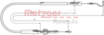 Produktbild von METZGER Gaszug 11.0636 für VW Transporter IV Bus (70B, 70C, 7DB, 7DK, 70J, 70K, 7DC, 7DJ) 1129/825mm