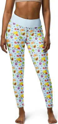 Produktbild von Mr. & Mrs. Panda Leggins Obst Korb Größe XL - Blau - Geschenk, Damen Sporthose, Obstkorb, High-Waist-Leggings, Leggings, Frucht Muster, Yogaleggings, Sportleggings
