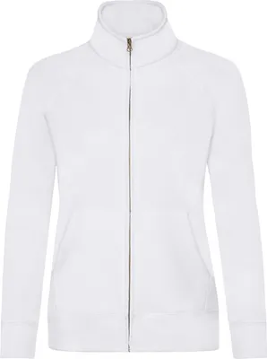 Image de Fruit Of The Loom Damen Lady-Fit Fleece-Sweatshirt-Jacke BC1371 (XL) (Weiß)