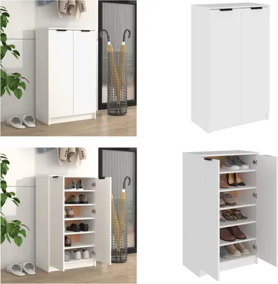 Produktbild von vidaXL Schuhschrank Weiß 59x35x100 cm Holzwerkstoff - Schuhschrank - Schuhschränke - Schuhaufbewahrung - Schuhorganizer