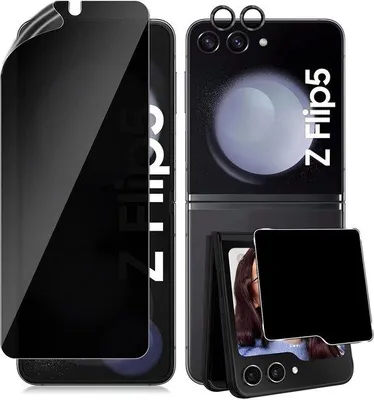 Zdjęcie produktu dla Ochronna folia TPU do telefonu Samsung Galaxy Z Flip 5 – folia zapewniająca prywatność (anti-spy) i pełną ochronę