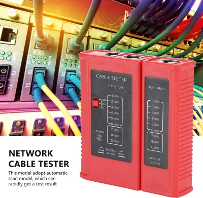 Zdjęcie produktu dla AYNEFY Tester kabli sieciowych, RJ45 RJ11 Tester przewodów sieci Ethernet LAN Przenośny tester z wyświetlaczem LED do kabli telefonicznych Cat5 Cat6 Otwarte zwarcie Nieprawidłowe okablowanie