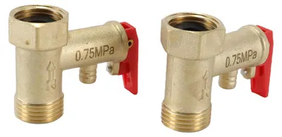 Sicherheitsventil 2 Stück 0,75 MPa 1/2 Zoll Messing für Boiler