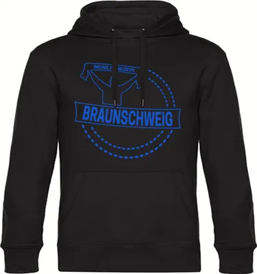 Produktbild von multifanshop Kapuzen Sweatshirt - Braunschweig - Meine Fankurve, schwarz-2, Größe L