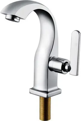 Produktbild von Einzelner Kaltwasserhahn, Chrom, Badezimmer-Waschbeckenhahn, Kupfer, Einhebel-Auslauf, Waschbecken, Bad, Kaltwasserhahn, Haus- und Gartenzubehör