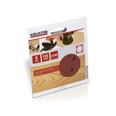 Produktbild von Kreator Exzenterschleifblätter ø 115 mm G180 Holz-Schleifblätter 5 Stück - G180 | ø 115 mm