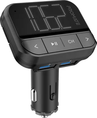 Immagine prodotto di Trasmettitore FM universale Promate ezFM-2 con slot per schede SD, porta USB per l'ascolto di musica e porta USB per la ricarica