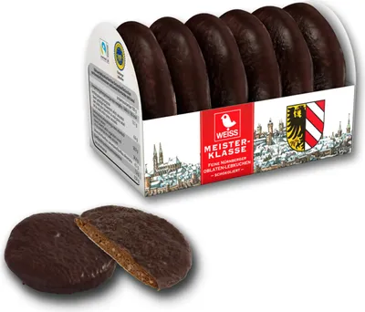 Produktbild von Weiss Meisterklasse Feine Nürnberger Oblaten Lebkuchen zartbitter 200g