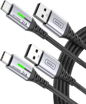 Immagine prodotto di Cavo USB-C INIU, 2 metri + 2 metri, cavo di ricarica di tipo C, connettore USB-A a USB-C, per ricarica rapida