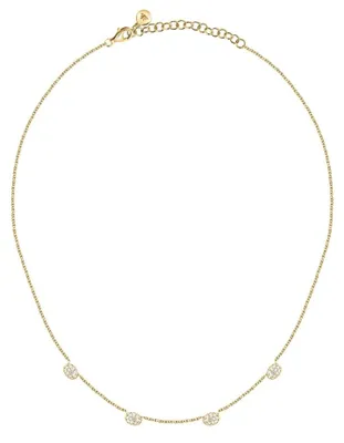 Image de Collier plaqué or étincelant avec pavé de zircone cubique`  SAZB02