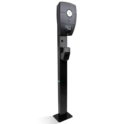 Image de Pied de Wallbox pour Zaptec Pro – poteau de montage métallique, résistant aux intempéries et revêtu par poudre, hauteur 149 cm, noir