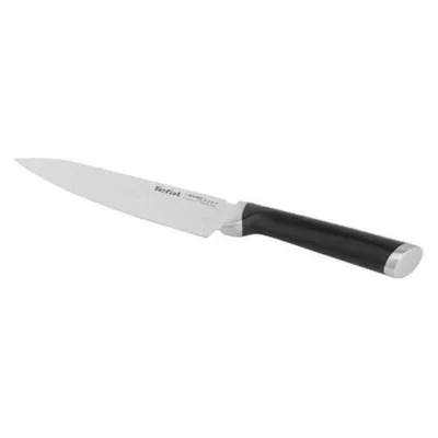 Produktbild von Tefal Ever Sharp K25690 Kochmesser, 16,5 cm, mit Schärfgerät, Edelstahl Schwarz, mit durchsichtiger Abdeckung, spülmaschinengeeignet, sicheres Schneiden und Schärfen