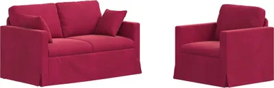 Produktbild von vidaXL Sofa Set 2 stk. Weinrot Samt