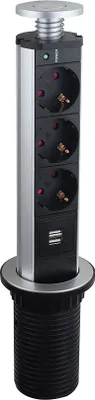 Immagine prodotto di Presa multipla LEDmaxx TSD001, 3 prese, 2 porte USB