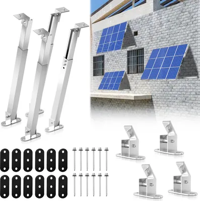 Produktbild von Für 2 Solarpanel Solarmodule Halterung Solarhalterung Modul 10-30° Individuell einstellbarer Flachdach Montagewinkel,Mobile Solaranlagen