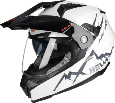 Image de Casque d'enduro HEVIK HV30 MONTUK blanc-argent, taille L