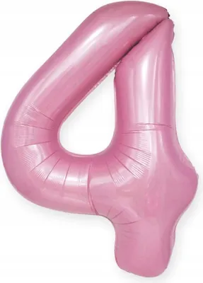 Image de Ballon en aluminium chiffre 4 QUATRE rose pastel 100 cm