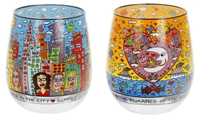 Produktbild von Goebel Porzellan 2er Set Windlichter Glas 8,5 x 9,5cm James Rizzi