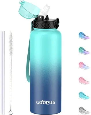 Produktbild von Edelstahl-Wasserflasche 1,2L, isoliert, kalt-warm, 40oz