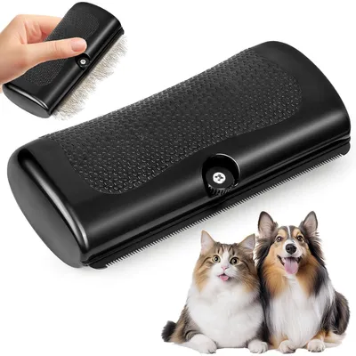 Image de Brosse pour chiens et chats, brosse anti-poils morts, peigne pour éliminer les poils d'animaux, matériau ABS, poignée antidérapante