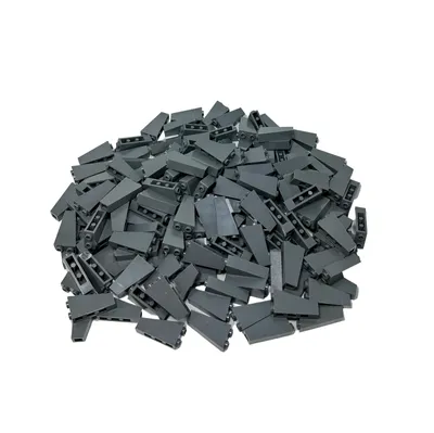 Immagine prodotto di Mattoncini LEGO® 2x1x3 per tetto inclinato invertito grigio scuro per casa, costruzione - 2449 NUOVO! Quantità 50x
