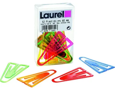 Produktbild von Büroklammern Plastiklips 60mm VE=10 Stück Kristallfarben sortiert