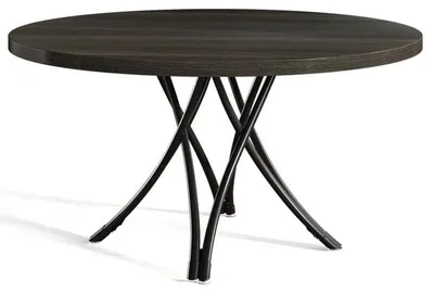 Zdjęcie produktu dla Okrągły stół jadalny HOGA-RY0164, 122,5 x 122,5 x 73,5 cm, czarny