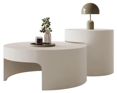 Produktbild von MIRJAN24 Couchtisch Vellaro, Wohnzimmer Kaffeetisch (Farbe: Cashmere / Travertin), KI-generiertes Bild