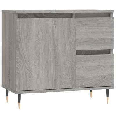 Produktbild von Badschrank Grau Sonoma 65x33x60 cm Holzwerkstoff