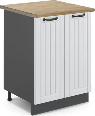 Produktbild von Küchenunterschrank Vicco Fame-Line Weiß Landhaus 60 cm , AP Eiche, Model 46799