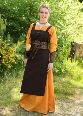 Image de Sur-robe viking, robe à bretelles Tinna, marron : L/XL Taille : L/XL