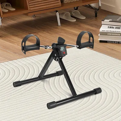 Zdjęcie produktu dla Ikodm Składany mini rower treningowy do użytku domowego z pedałami, do ćwiczeń nóg i ramion, trening siłowy, czarny