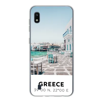 Produktbild von MuchoWow® Handyhülle Schutzhülle Hülle für Samsung Galaxy A10 Griechenland - Meer - Blau Silikon Softcase Handy Hülle - Schutzhülle