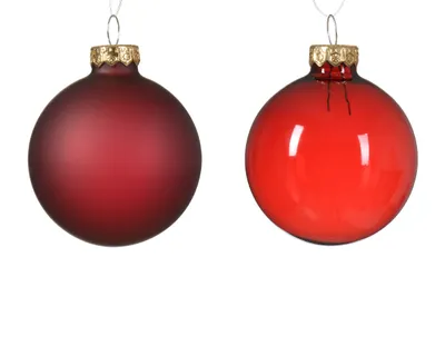 Productafbeelding van Kerstbal glas d6 cm ossenbloed 6st kerst Decoris