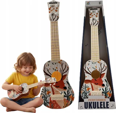 Produktbild von Gitarre Für Kinder Musikinstrument Spielzeug Ukulele 4 Saiten Verschiedene Muster