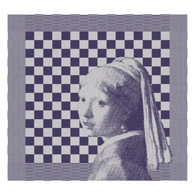 Produktbild von Ddddd Geschirrtuch Mädchen mit Perle 60 x 65 blau | 6 Stück