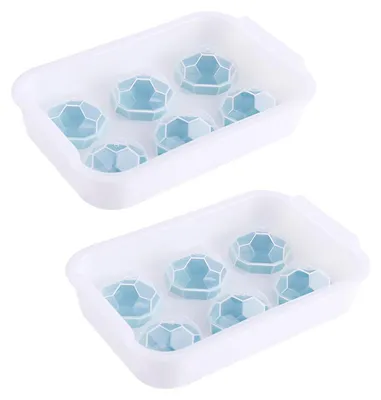 Produktbild von Runde Eiswürfelformen 6 Stück, Wiederverwendbarer Silikon-Eiswürfelbehälter Für Whisky Und Cocktails, Große Kugelförmige Eiswürfel Für Bar Und Zuhause