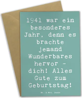 Produktbild von Mr. & Mrs. Panda Grußkarte Spruch 1941 Geburtstag - Meeresbrise - Geschenk, besondere Geschenke, Grußkarten, Alter, Geburtsjahr, Alles Gute zum, Geburtstagsgeschenk