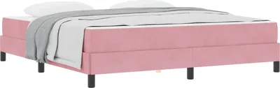 Obrázok produktu pre Posteľ s pružinovým rámom s matracmi Ružová 180 x 210 cm látka