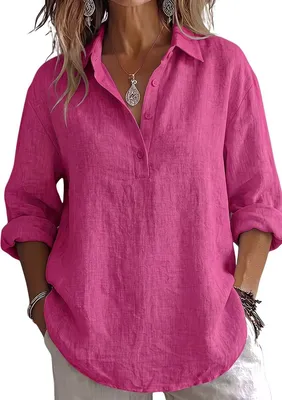 Productafbeelding van Currero Linnen Blouse Dames Roze M