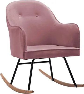 Immagine prodotto di vidaXL Sedia a dondolo in velluto rosa