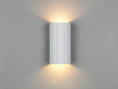 Produktbild von Kleine Up and Down LED Wandlampe Metall weiß, Wandbeleuchtung indirekt, H: 18cm