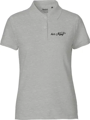 Produktbild von Huuraa Damen Polo Shirt his King Krone XL Sport Grey Bio Baumwolle Fairtrade Poloshirt Geschenkidee