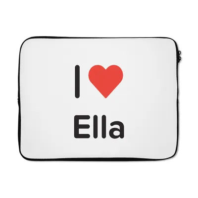 Produktbild von MuchoWow® Laptop Hülle 17 Zoll Laptoptasche Ich liebe - Ella - Mädchen - Zipper - Schutzabdeckung