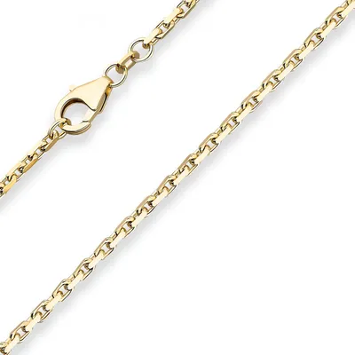 Produktbild von 2mm Ankerkette diamantiert Kette Collier Halskette aus 585 Gold Gelbgold 55cm