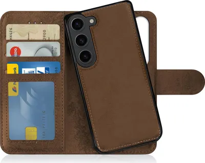 Produktbild von MyGadget Flip Case Handyhülle für Samsung Galaxy S23 - Magnetische Hülle aus Kunstleder Klapphülle - Kartenfach Schutzhülle in Braun