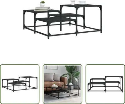 Produktbild von The Living Store Couchtisch Schwarz 87,5x87,5x40 cm Holzwerkstoff