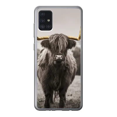 Produktbild von MuchoWow® Handyhülle Schutzhülle Hülle für Samsung Galaxy A52 5G Schottischer Highlander - Gold - Hörner Silikon Softcase Handy Hülle - Umschlag