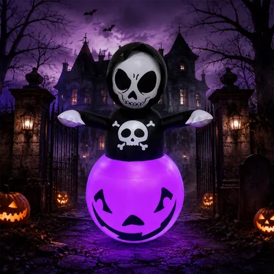 Aufblasbarer Halloween-Geist mit LED, 140 cm, für Garten & Party