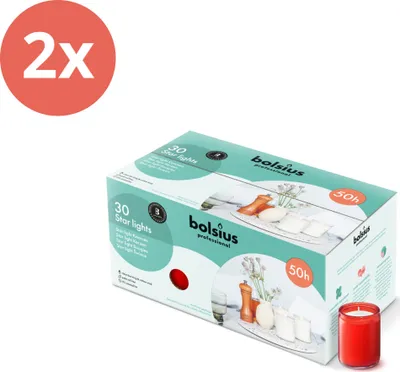 Zdjęcie produktu dla Bolsius - Horeca Star Light - 82/68 - 30 sztuk w opakowaniu - Red - Value pack - 60 sztuk - 2 opakowania